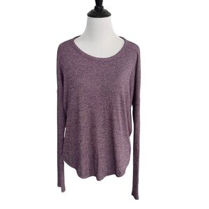 Rag & Bone Slim Jane Long Sleeve Crewneck Top in Purple Night size small